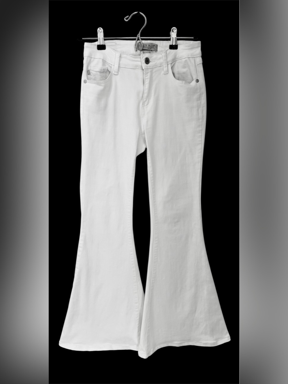 Judy Blue Super Flare Fit White Denim Jeans. Size 3/26